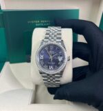 Rolex Steel Datejust 36 Watch - Diamond Bezel - Aubergine Purple Diamond Roman VI and IX Dial - Jubilee Bracelet (Reference #126284rbr) - Image 2