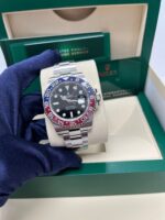 Rolex Steel GMT-Master II 40 Watch - Blue And Red Pepsi Bezel - Black Dial - Oyster Bracelet (Ref# 126710BLRO) - Image 5
