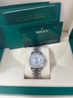 Rolex White Gold Datejust 31 Watch - Diamond Bezel - Mother-Of-Pearl Diamond Dial - President Bracelet (Reference #278289rbr) - Image 3
