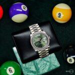 Rolex White Gold Day-Date 40 Watch - Bezel - Olive Green Bevelled Roman Dial - President Bracelet (Ref# 228349RBR) - Image 2