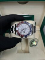 Rolex White Gold GMT-Master II 40 Watch - Blue and Red Pepsi Bezel - Meteorite Dial - Oyster Bracelet (Ref # 126719BLRO ) - Image 14