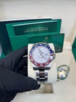 Rolex White Gold GMT-Master II 40 Watch - Blue and Red Pepsi Bezel - Meteorite Dial - Oyster Bracelet (Ref # 126719BLRO ) - Image 7