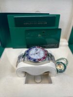 Rolex White Gold GMT-Master II 40 Watch - Blue and Red Pepsi Bezel - Meteorite Dial - Oyster Bracelet (Ref # 126719BLRO ) - Image 9