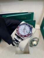 Rolex White Gold GMT-Master II 40 Watch - Blue and Red Pepsi Bezel - Meteorite Dial - Oyster Bracelet (Ref # 126719BLRO ) - Image 11