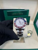 Rolex White Gold GMT-Master II 40 Watch - Blue and Red Pepsi Bezel - Meteorite Dial - Oyster Bracelet (Ref # 126719BLRO ) - Image 15