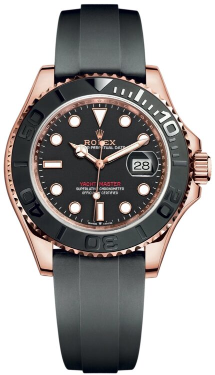 Rolex Yacht-Master 40mm Rose Gold - Black Dial - Oysterflex Strap (Ref# 126655)