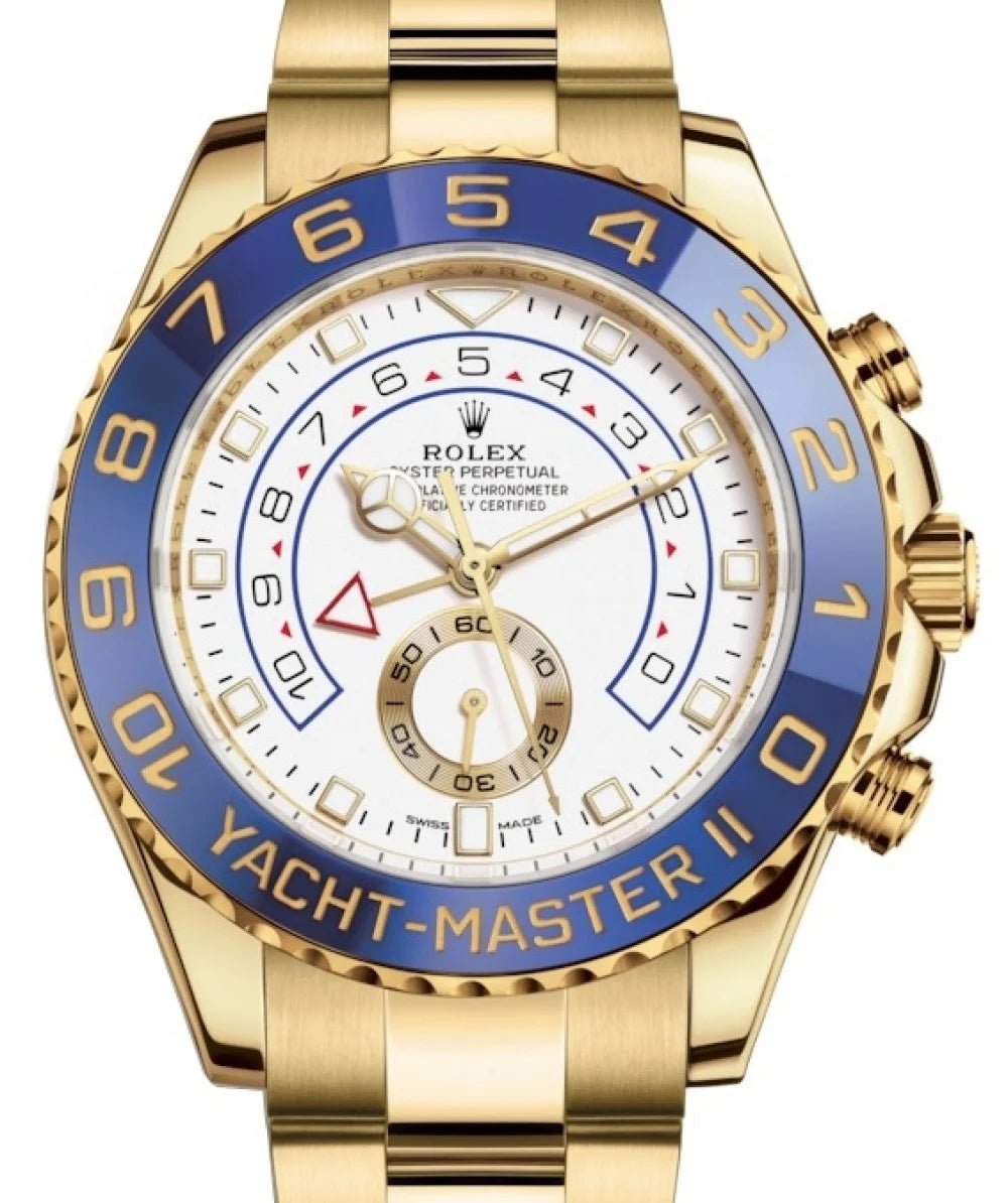 rolex-yacht-master-ii-yellow-gold-matt-white-mercedes-dial-ref-116688-715143.jpg Rolex Yacht-Master II Yellow Gold White Mercedes Dial (Ref# 116688) - Image 1